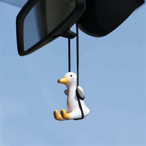 Swinging Duck Car Hanging Ornament Cute Swing Duck On Car Rear View