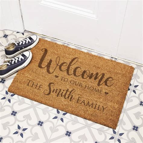 Personalised Welcome To Our Home Indoor Door Mat By Dreams To Reality