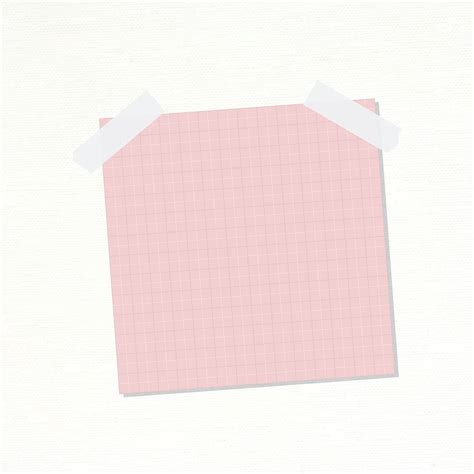 Pastel Pink Grid Notepaper Journal Sticker Vector Free Image By