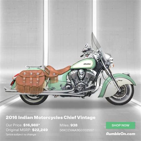 2016 Indian Motorcycles Chief Vintage RumbleOn.com #motorcycle | Indian motorcycle, Motorcycle ...