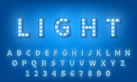 Premium Vector Light Bulb Font Retro Style 3d Typography Typeface