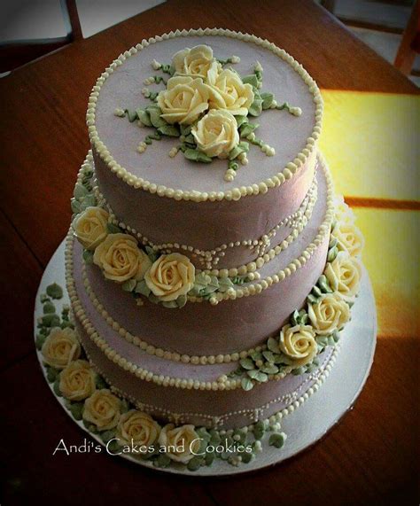 Copper and succulent wedding cake. Lavender wedding cake with white roses - all buttercream ...