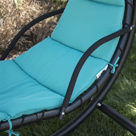 Esright outdoor patio swing chair, canopy swing with removable cushion and weather resistant powder coated steel frame, suitable for patio, garden, poolside, balcony, backyard. Hanging Chaise Lounge Chair Hammock Swing Canopy Glider ...
