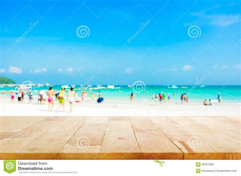 Polish your personal project or design with these wood table transparent png images, make it even more personalized and more attractive. Wood Table Top On Blurred Beach Background With People In ...