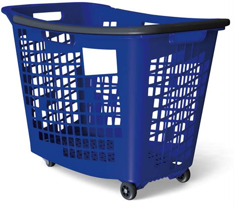 Trolley Shopping Basket Blue 55 Litre 7 Pack Plastic Shopping Baskets