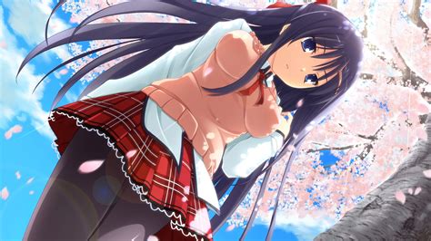 Anime Girls Skirt Cherry Blossom Shunki Gentei Poco A Poco Yuki