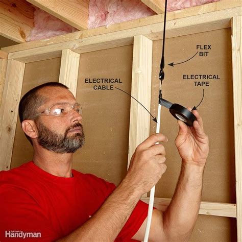 Wires carrying electricity to a house either run underground or are strung overhead and attached to a post called a service mast. Fishing Electrical Wire Through Walls | Electrical wiring, Home electrical wiring, Electrical tape