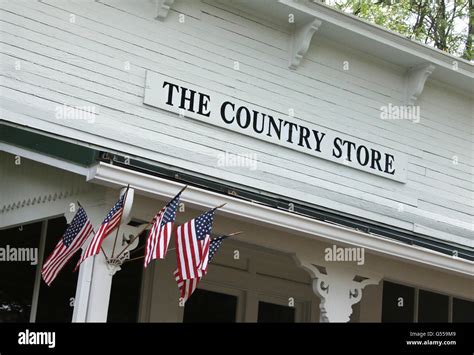 The Country Store Sign With American Flags Western Reserve Village