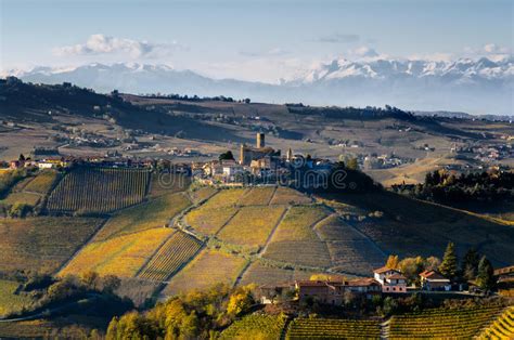 Aerial View Of Barolo And Its Vineyards Langhe Italy Editorial Stock