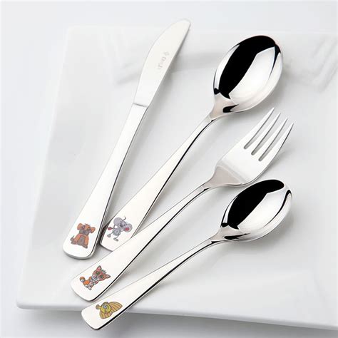 4pcsset Children Cutlery Set 1810 Stainless Steel Flatware Set Baby