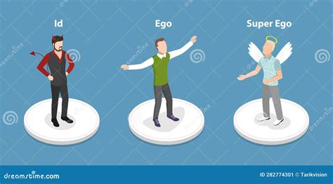 3d Isometric Flat Vector Conceptual Illustration Of Id Ego And