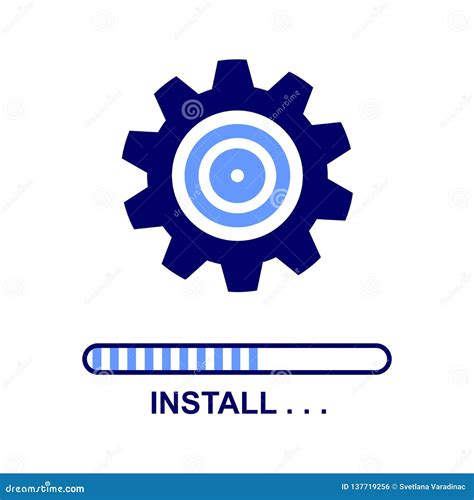 Install Software Flat Icon Stock Vector Illustration Of Circle