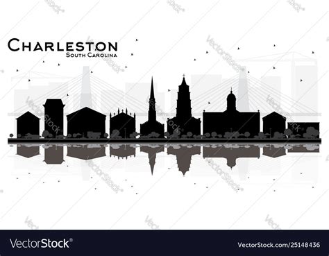 Charleston South Carolina City Skyline Silhouette Vector Image