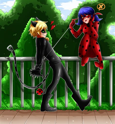 However, neither know each other's secret identities: Ladybug and Chat Noir - Miraculous Ladybug Fan Art ...