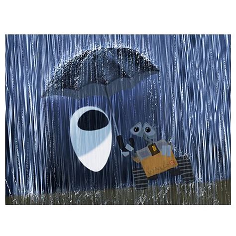 Wall E Asleep In The Rain Giclee Print Entertainment Earth Art