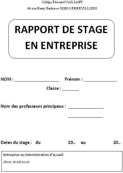 Rapports De Stage Rapport Lors De Votre Stage En Entreprise Hot