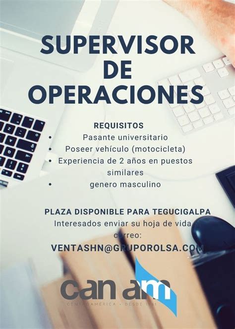 Supervisor De Operaciones Tegucigalpa