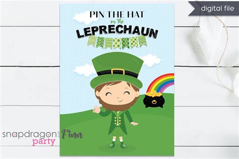 Pin The Hat On The Leprechaun Printable Party Game 3 Sizes Etsy