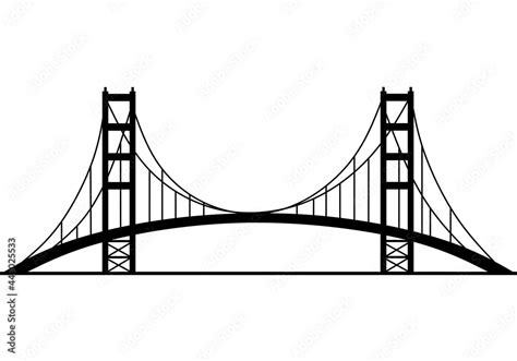 Vetor De Golden Gate Bridge Silhouette Vector Illustration Do Stock