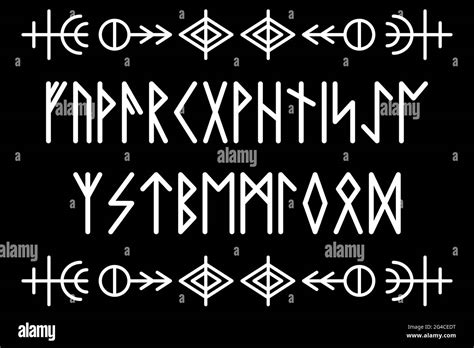 Eine Reihe Von Alten Nordischen Runen Rune Alphabet Futhark Alte