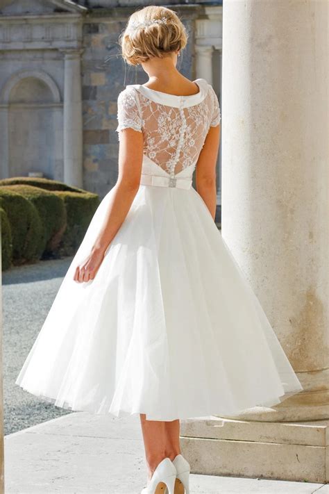 Tulle Tea Length Wedding Dress With Beaded Lace Bodice On Storenvy
