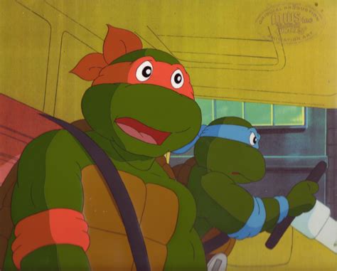 michelangelo and leonardo driving in the turtle van tmnt artwork ninja turtles cartoon turtle