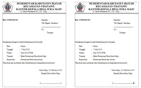 Surat undangan desa resmi biasanya digunakan tamu undangan di desa dalam acara kegiatan rapat atau musyawarah perencanaan pembangunan desa (musrenbang desa), dan baca juga : Contoh Undangan Pertemuan/rapat