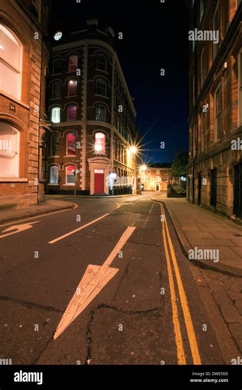 The Lace Market Area In Nottingham City Centre At Night