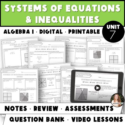 Systems Of Equations And Inequalities Unit Algebra 1 Curriculum Bund