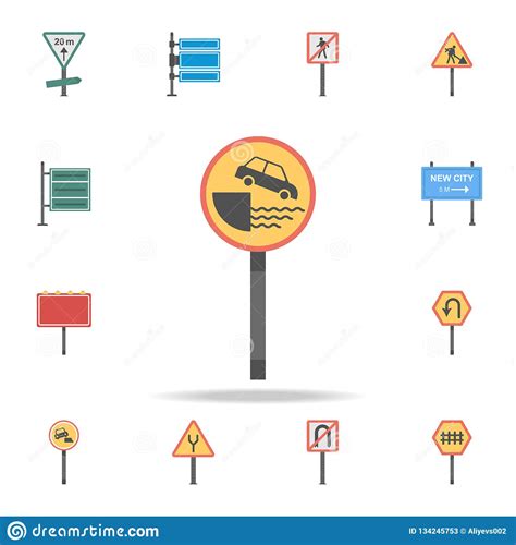 Ferry Berth Colored Icon Detailed Set Of Color Road Sign Icons