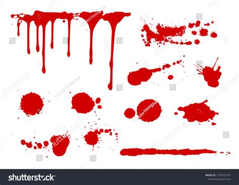 Blood Splatters Collection Vector Illustration Stock Vector Royalty