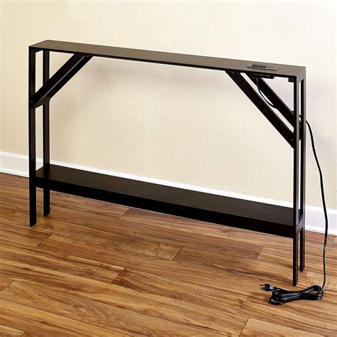The Lakeside Collection Skinny Sofa Table With Outlet Black Amazon