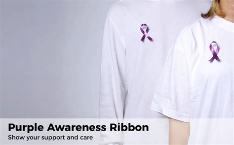 Purple Awareness Ribbon 50 Pcs Reusable Purple Recognition