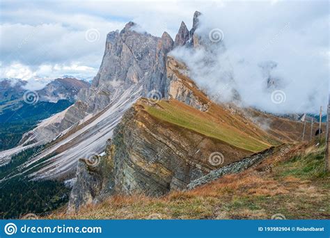 Beautiful Seceda Mountains And Stunning Views Of The Odle Mountains And