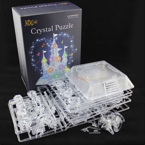 3d crystal castle puzzle music flashing light jigsaw model blocks 105pcs t ebay
