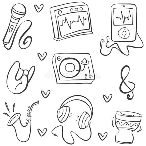 Doodle Of Music Vector Illustration Stock Vector Illustration Of