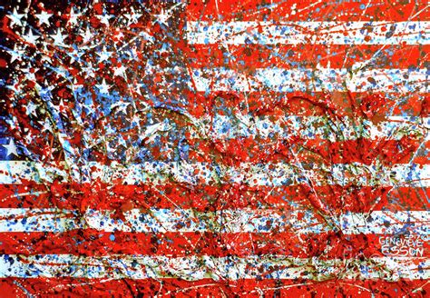 American Flag Abstract 2 With Trees Mixed Media By Genevieve Esson Pixels