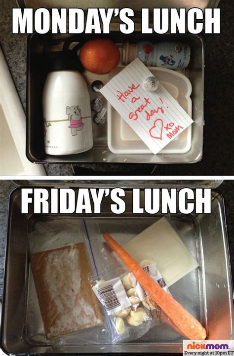 Mondays Lunchbox Vs Fridays Lunchbox Funny Quotes Funny Pictures