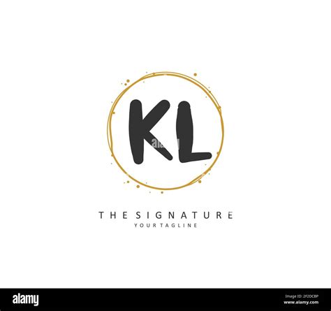 letra inicial de kl y logotipo de firma un concepto de escritura a mano logotipo inicial con