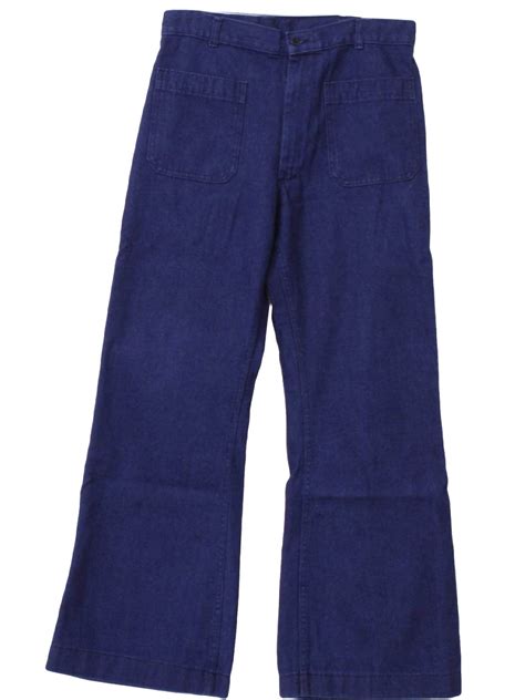 Retro Seventies Bellbottom Pants 70s Coastal Industries Mens Blue