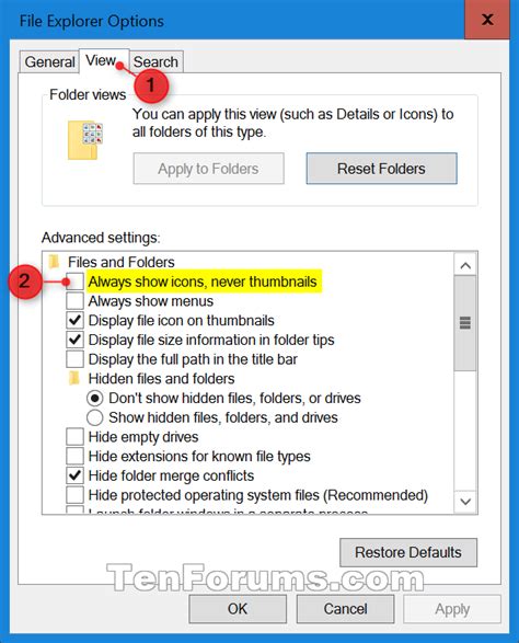 Enable or Disable Thumbnail Previews in File Explorer in Windows 10 ...