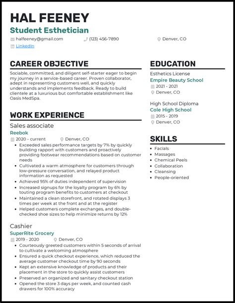 Esthetician Resume Examples That Work In