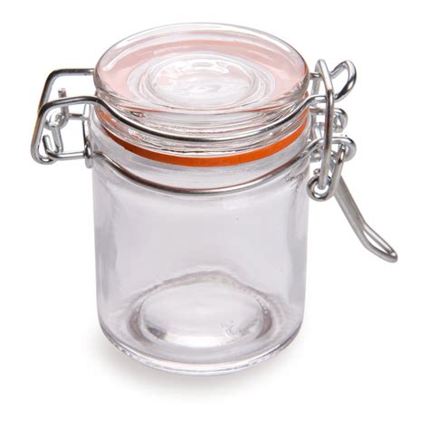 2 Oz Round Glass Nostalgic Mason Jar With Clamp Lid 1 34 X 1 34 X 2 14 10 Count Box