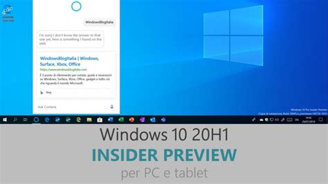 Download E Novità Di Windows 10 20h1 Insider Preview Build 190411