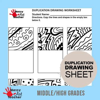 Duplication Drawing II Worksheet For Middle High Grades By Messy Art