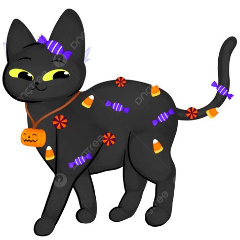 Halloween Candy Cat Clipart Transparent Background Cat Candy