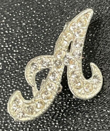 Vintage Letter A Brooch Pin Crystal Rhinestones Silver Tone Name Pin Ebay