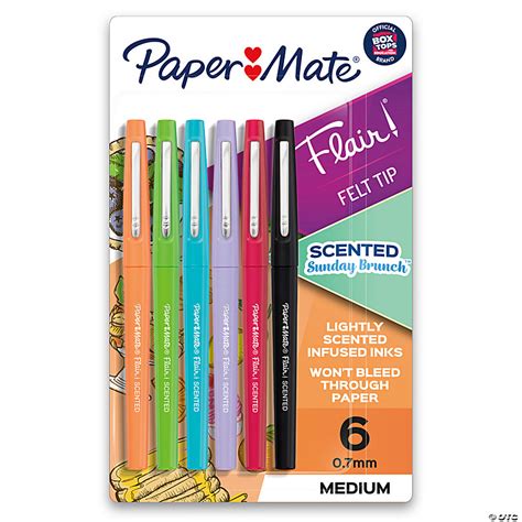 Paper Mate Flair Scented Felt Tip Pens Assorted Sunday Brunch Scents And Colors 0 7mm 6 Per