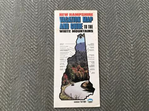 1981 White Mountains New Hampshire Vacation Map Guide Vintage Travel