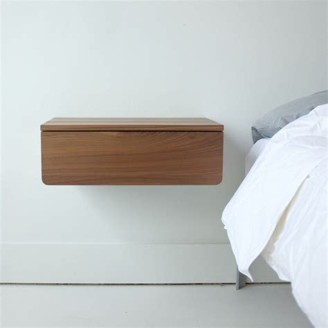 Modern Floating Nightstand With Drawer Made From Solid Wood Our